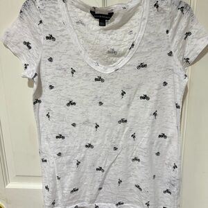 Rock & Republic White Tee with Black Motif